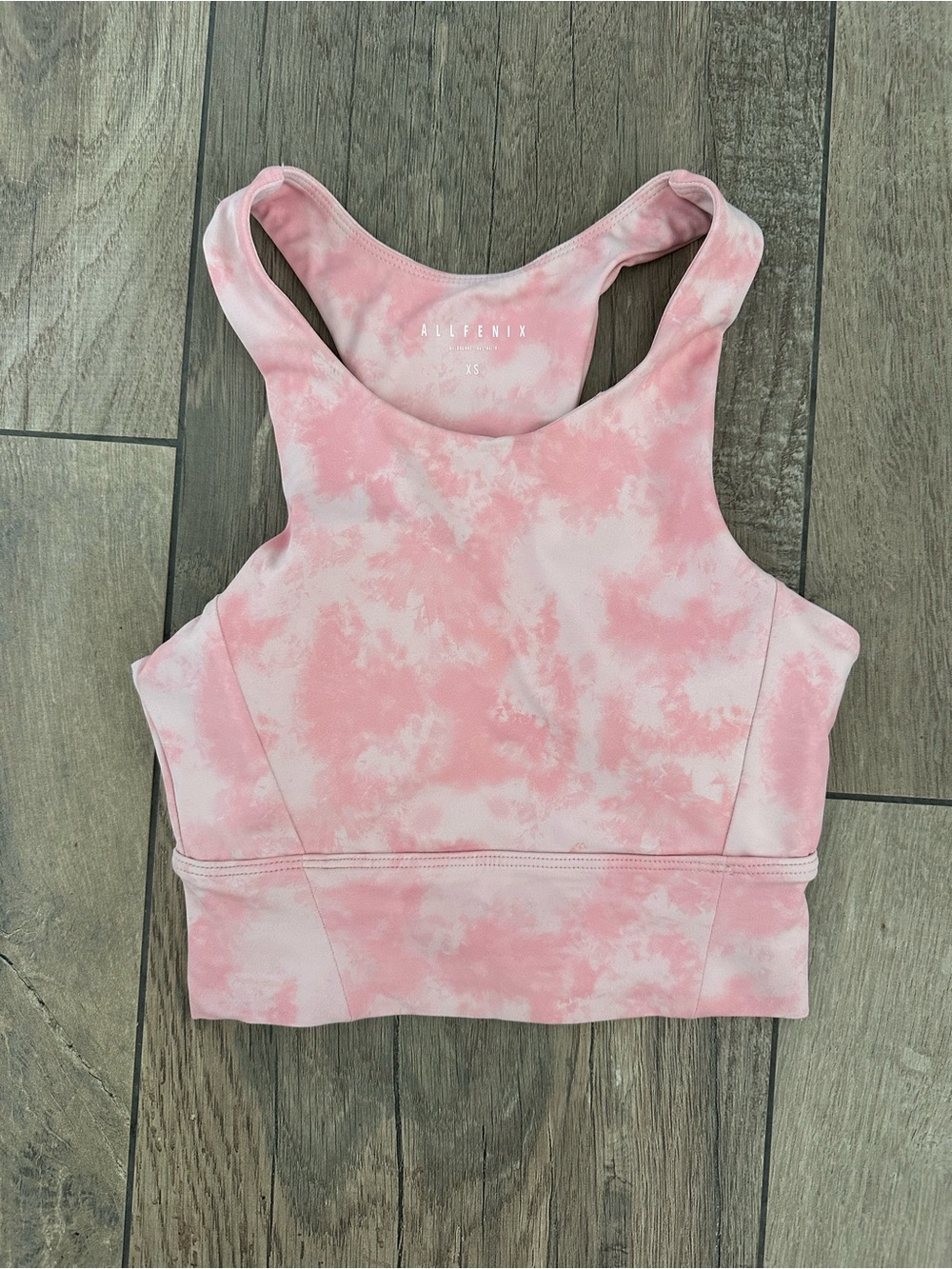 All Fenix Pink Tie-Dye Racerback Crop Tank